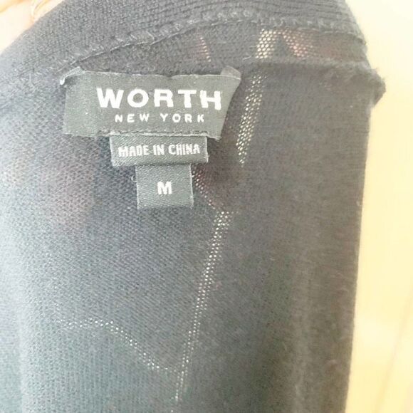 Worth 100% Wool Duster and Midi Dress Two Piece Set Women’s Black Cream Medium M - Picture 8 of 12